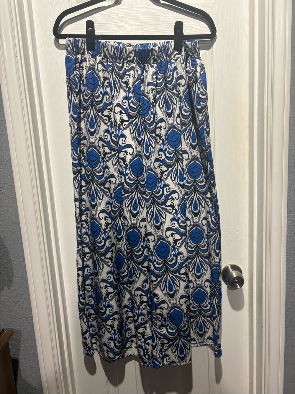 Blue and White Printed Women’s Pants